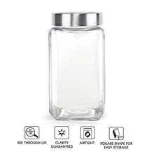 Load image into Gallery viewer, Cello Qube Fresh Glass Storage Jar, Air Tight, See-Through Lid, Clear, 2250 ml