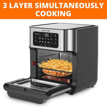 Load image into Gallery viewer, Inalsa Aero Crisp Air Fryer Oven with Extra Large Capacity | Digital Display and Stainless Steel |10 Preset Program | Rotisserie Function and 1500 Watts (Black) - KOCHEN ESSENTIAL