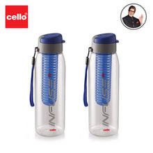 Load image into Gallery viewer, Cello Infuse Plastic Water Bottle Set, 800ml, Set of 2