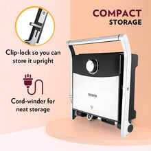 Load image into Gallery viewer, Borosil Mega Jumbo Grill Sandwich Maker, 2000W, 180ᶿ Open Flexibility, Non-Stick Coating, Makes 6 Sandwiches, Black