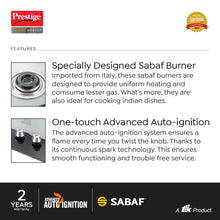 Load image into Gallery viewer, Prestige Desire Hob Top PHTD 02 Al, 2 Burner & Auto Ignition