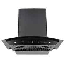 Load image into Gallery viewer, Faber 60 cm 1100 m³/hr Auto-Clean curved glass Kitchen Chimney (HOOD ZEST HC SC FL BK 60, Filterless technology,Touch & Gesture Control, Black)