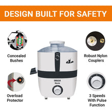 Load image into Gallery viewer, INALSA Juicer Mixer Grinder 500W- Novis with 2 Jars|1.5L Blender Jar,0.7L SS Multipurpose Jar|Easy Flow Juice Nozzle Cap|Shockproof Body Design,Overload Protection for Safety|ISI Marked, Made In India - KOCHEN ESSENTIAL