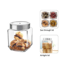 Load image into Gallery viewer, Cello Qube Toughened Glass Jars 580 Ml, Set of 2, Clear
