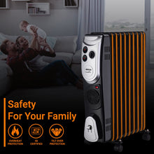 Load image into Gallery viewer, INALSA OFR Room Heater|Combust 9F|3 Heat Selection I 9Fins With Turbo Fan I Variable Temperature control I Tilt Over Switch Safety I Cord Storage I Caster Wheel I Made in India I Warranty 2 year,Black