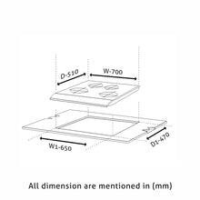 Load image into Gallery viewer, Glen 4 Burner Auto Ignition Built-in Glass Hob 1074 SQ HT DB
