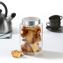 Load image into Gallery viewer, Cello Qube Fresh Glass Storage Jar, Air Tight, See-Through Lid, Clear, 800 ml