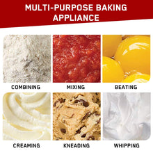 Load image into Gallery viewer, INALSA Stand Mixer Professional Esperto-1400W | 100% Pure Copper Motor| 6L SS Bowl| Includes Whisking Cone, Mixing Beater & Dough Hook (Silver/Red)