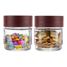 Load image into Gallery viewer, Cello Modustack Glassy Storage Jar, Clear, 500ml, Maroon, set of 2 - KOCHEN ESSENTIAL