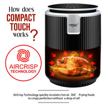Load image into Gallery viewer, Inalsa Air Fryer Digital Compact Touch-(2.4L)- 1000W with Smart Air Crisp Technology| 8-Preset Menu, Touch Control & Digital Display| Variable Temperature & Timer Control, (Black)