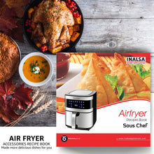 Load image into Gallery viewer, INALSA Air Fryer Digital 6.5 L Sous Chef-1650 Watt with 8 Preset Programs, Variable Temperature Control & Auto Shake Reminder|Free Recipe book|2 Year Warranty(Black/Silver)