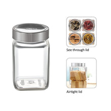 Load image into Gallery viewer, Cello Qube Fresh Glass Storage Jar, Air Tight, See-Through Lid, Clear, Set of 6 (300 ml Each)