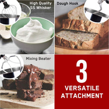 Load image into Gallery viewer, INALSA Stand Mixer Professional Esperto-1400W | 100% Pure Copper Motor| 6L SS Bowl| Includes Whisking Cone, Mixing Beater & Dough Hook (Silver/Red)