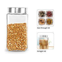 Load image into Gallery viewer, Cello Qube Fresh Glass Storage Jar, Air Tight, See-Through Lid, Clear, 2250 ml
