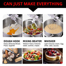 Load image into Gallery viewer, INALSA Stand Mixer Professional Mix Master- Heavy Duty 1200 Watt Pure Copper Motor| 5.5L SS Bowl| Metal Gears for Extra Stability| Includes Whisking Cone, Mixing Beater & Dough Hook, (Red)