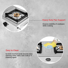 Load image into Gallery viewer, SUNFLAME SHAKTI STAINLESS STEEL 2 BURNER GAS STOVE, MANUAL - KOCHEN ESSENTIAL