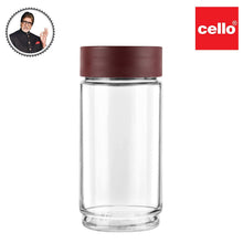 Load image into Gallery viewer, Cello Modustack Glassy Storage Jar, Clear, 1000ml, Maroon - KOCHEN ESSENTIAL
