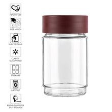 Load image into Gallery viewer, Cello Modustack Glassy Storage Jar, Clear, 750ml, Maroon - KOCHEN ESSENTIAL