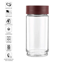 Load image into Gallery viewer, Cello Modustack Glassy Storage Jar, Clear, 1000ml, Maroon - KOCHEN ESSENTIAL