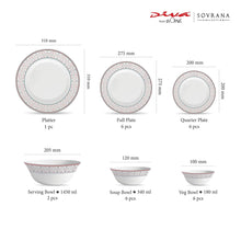 Load image into Gallery viewer, La Opala Diva, Sovrana Collection, Opal Glass Dinner Set 27 pcs, Moroccan Pink, White