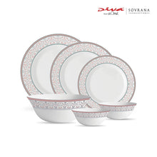 Load image into Gallery viewer, La Opala Diva, Sovrana Collection, Opal Glass Dinner Set 27 pcs, Moroccan Pink, White