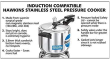 Load image into Gallery viewer, HAWKINS STAINLESS STEEL PRESSURE COOKER, 5 LITRES, INDUCTION COOKER, HSS50 - KOCHEN ESSENTIAL