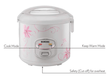 Load image into Gallery viewer, BOROSIL ELECTRIC RICE COOKER, 1.8 LITRES, PRONTO DELUXE, WHITE - KOCHEN ESSENTIAL