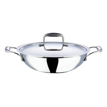 Load image into Gallery viewer, VINOD STAINLESS STEEL KADAI WITH LID, PLATINUM TRIPLY KADAI, INDUCTION FRIENDLY - KOCHEN ESSENTIAL