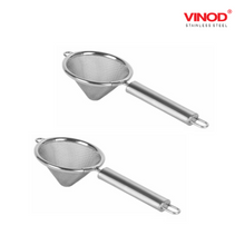 Load image into Gallery viewer, Vinod Stainless Steel Galaxy Double Net Tea & Coffee Strainer - Set of 2 piece - KOCHEN ESSENTIAL
