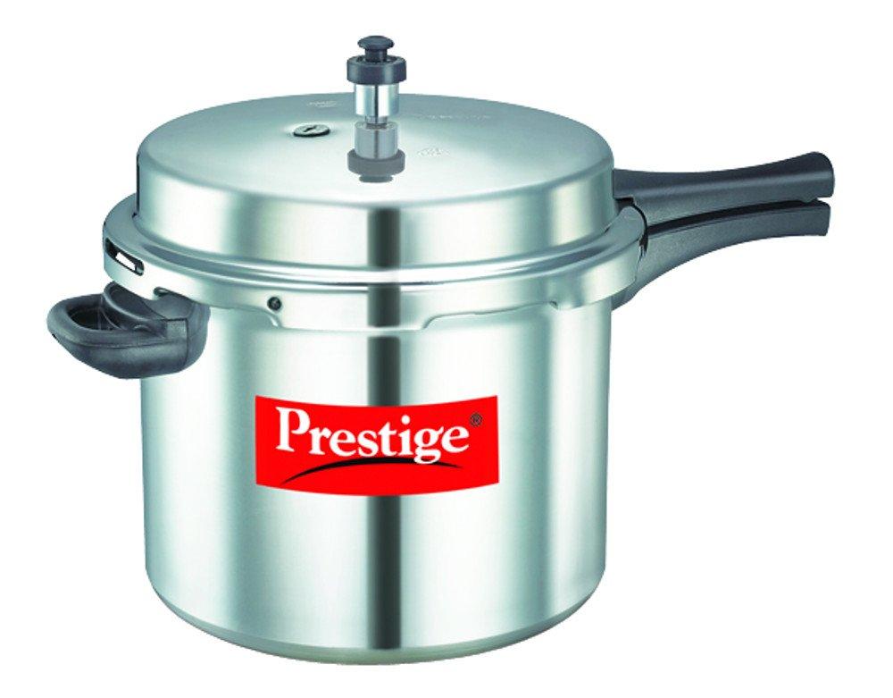 PRESTIGE POPULAR ALUMINIUM PRESSURE COOKER, 10 LITRES, SILVER