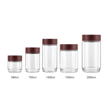 Load image into Gallery viewer, Cello Modustack Glassy Storage Jar, Clear, 1000ml, Maroon - KOCHEN ESSENTIAL