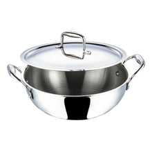 Load image into Gallery viewer, VINOD STAINLESS STEEL KADAI WITH LID, PLATINUM TRIPLY KADAI, INDUCTION FRIENDLY - KOCHEN ESSENTIAL