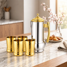 Load image into Gallery viewer, DEVIDAYAL STEEL PVD GOLD FUSION LEMON SET
