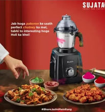 Load image into Gallery viewer, Sujata Mixer Grinder MG 02 1000W with 3 Jars, Black
