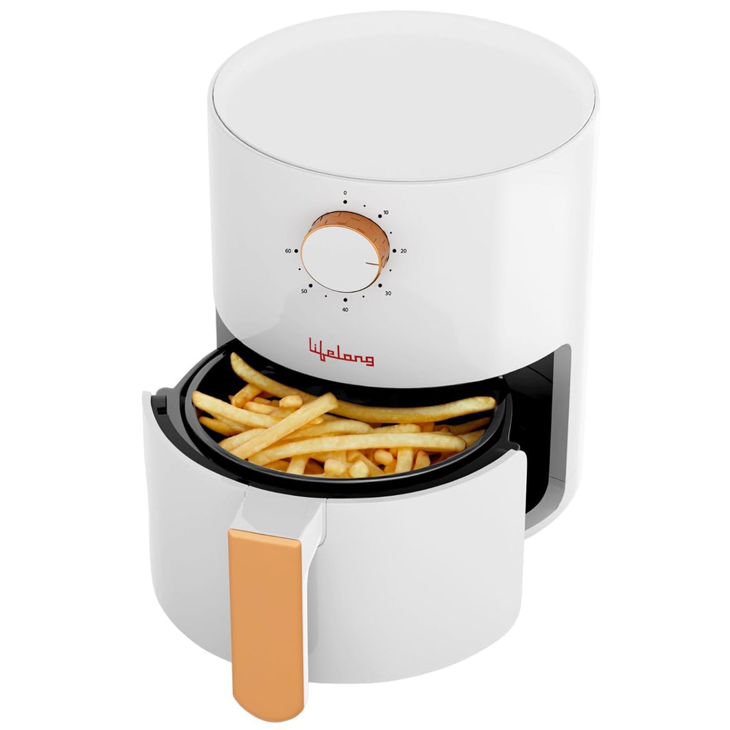 Lifelong 2.5L Air Fryer for Home with Timer Control | Fry, Bake, Roast, Toast, Defrost, Grill & Reheat | Hot Air Circulation Technology (BLACK, LLHF26)