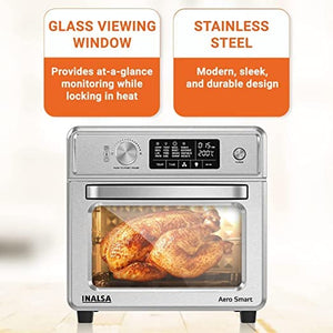 INALSA Air Fryer Oven Aero Smart With 23 L Capacity|1700 W-16 Preset Programs|| Digital Display and Touch Control | Rotisserie & Convection| 8 Accessories| Recipe Book|2 Year Warranty