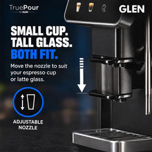 Load image into Gallery viewer, Glen Truepour Capsule Espresso Touch Coffee Machine Americano, Cappuccino &amp; Latte | 19 Bar Italian Pump Nespresso Compatible Capsules Milk Tube Touch Control | Adjustable Coffee Nozzle (SA-9055CECCM
