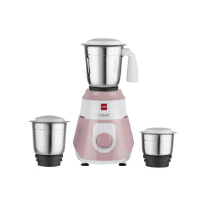 Cello Kitchenette Collection Tigor Mixer Grinder with 3 Jars | 500 Watts | 3X Speed Control | Set of 3 | Pink