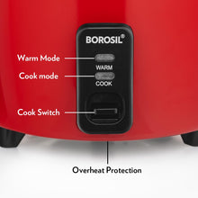 Load image into Gallery viewer, Borosil 1.8L Pronto Dual Electric Rice Cooker | Keep Warm Feature with Indicator Display, Anti Skid Rubber Feet | Cook &amp; Boil Noodles, Rice, Upma, Idli, Dhokla | 2 Years Warranty
