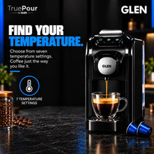 Load image into Gallery viewer, Glen Truepour Espresso Coffee Machine Compatible, 19 Bar Pressure, Temperature Control, Programmable Cup Volume, 800ML Water Tank, Adjustable Drip Tray &amp; Used Capsule Container (SA-9054CECM)

