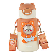 Load image into Gallery viewer, Cello Funz Hot &amp; Cold Stainless Steel Kids Water Bottle, 550ml, Orange
