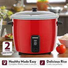 Load image into Gallery viewer, Borosil 1.8L Pronto Dual Electric Rice Cooker | Keep Warm Feature with Indicator Display, Anti Skid Rubber Feet | Cook &amp; Boil Noodles, Rice, Upma, Idli, Dhokla | 2 Years Warranty
