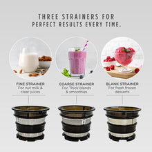 Load image into Gallery viewer, Sujata Cold Pressed Slow Juicer SJ01 | Ideal for Fruit, Vegetable Juices &amp; Nut Milks | Dual Feeding Chute | Reverse Function | Magnetic Safety Lock
