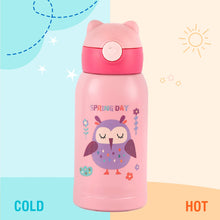 Load image into Gallery viewer, Cello Toddy Hot &amp; Cold Stainless Steel Kids Water Bottle, 550ml, Pink
