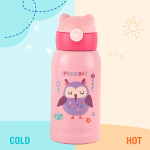 Cello Toddy Hot & Cold Stainless Steel Kids Water Bottle, 550ml, Pink