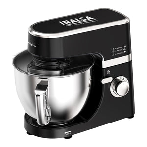 INALSA Stand Mixer 1200W|Pure Copper Motor|5.3L SS Bowl With Splash Guard|Metal Gears for Extra Durability|Accessories Included|Dishwasher Safe|Baking,Cake Mixer,Kneading-Kratos Plus