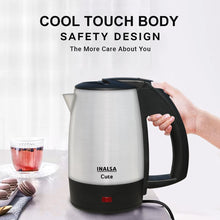 Load image into Gallery viewer, INALSA Electric Travel Kettle Cute 0.5 L|Fast Boiling 1000 Watts| Light Indicator| Boild Dry Protection| Auto Shut Off| 2 Travel Cups| (Silver/Black)
