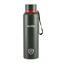 Load image into Gallery viewer, Cello Duro Tuff Kent Stainless Steel Vacuum Insulated Flask 750ml, Green | Hot &amp; Cold Water Bottle with Screw lid | Scratch Resistant DTP Coating Flask | Double Walled Silver Bottle for Home, Office
