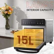 Load image into Gallery viewer, Inalsa Air Fryer Oven Aero Smart-15 L|1700 W-14 Preset Programs|Roast, Reheat, Dehydrate, Bake|Rotisserie &amp; Convection|8 Accessories|2 Year Warranty|Recipe Book, 15 liter, Black
