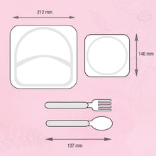 Load image into Gallery viewer, Cello Kids Meal Melamine Dinner Set with Butterfly Print | Safe and hygenic for Kids to use | Attractive and Long Lasting Designs | Break Resistant | Pink, Set of 4
